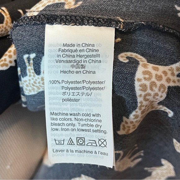 J. Crew Cheetah Print Wrap Dress Navy 6 - Picture 6 of 7